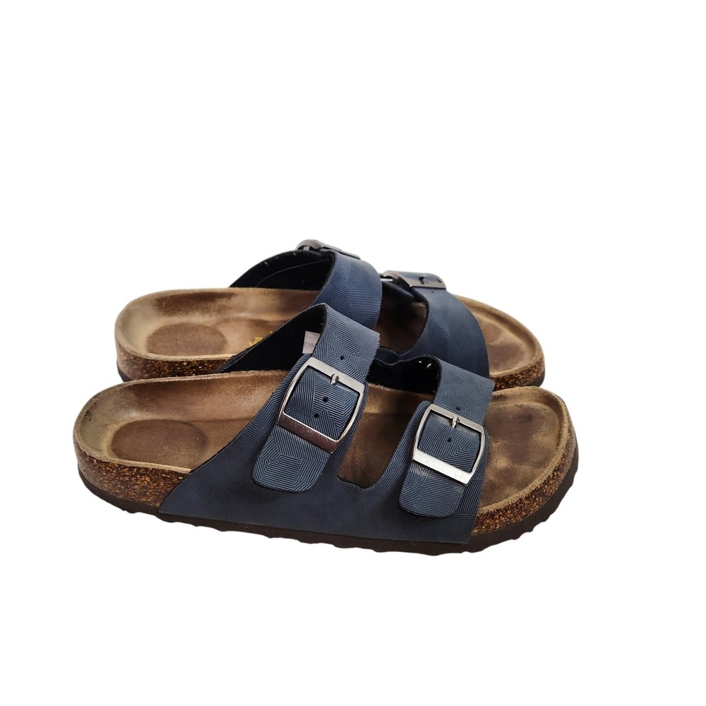 VIKING Sandals Womens 7 6.5 Blue Gray Double Strap Buckle Slide Comfort Shoes